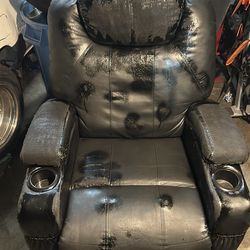 Recliner massager and toilet