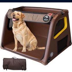 Multipurpose Collapsible Portable Soft Dog Crate-Inflatable Dog Travel Crate for Large Dogs
