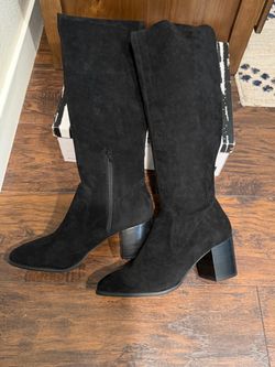 DV black suede over the knee boots