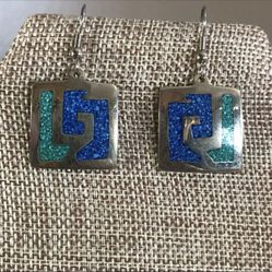 Sterling silver 925 Aztec earrings