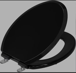 Topseat Pro Elite Heavy-Duty Wood Toilet Seat Elongated, Black, Magnetic Quick-Release Easy-Clean and Change, HushMotion Soft Close, StainShield High-