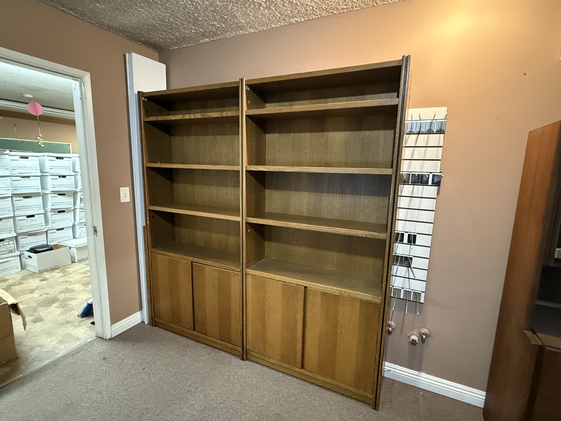 2 Wood Shelves Sturdy With Cabinet.