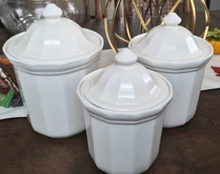 White Ceramic Jar Set