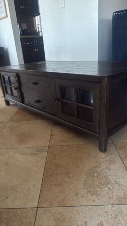 Rustic dark coffee table