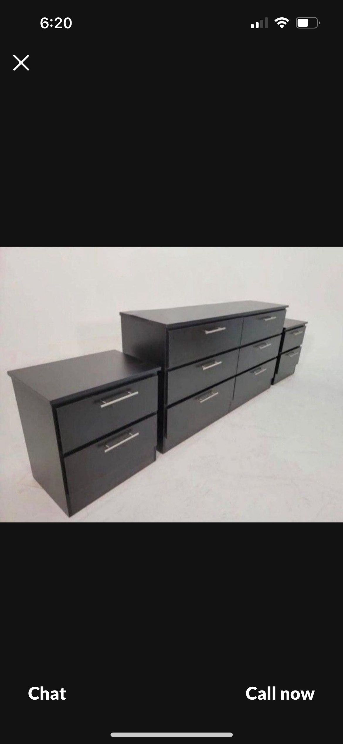 dressers with 2 night stand black