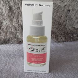 VITAMINS AND SEA BEAUTY Moisturizing Facial Oil with Rosehip + Sea Buckthorn, 2 fl oz