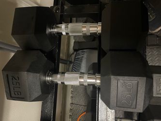 25 LB Rubber Hex Dumbbells Pair