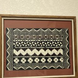 Vintage Framed tapa Cloth