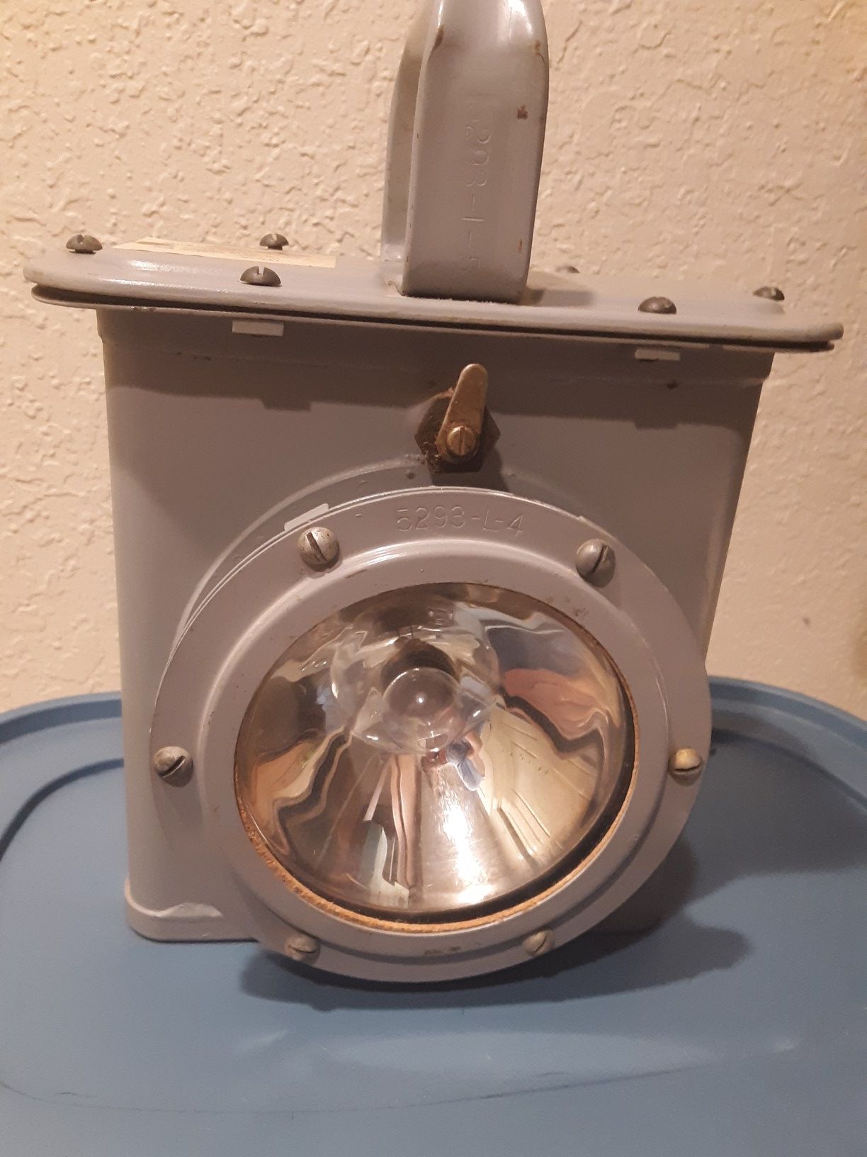 Vintage U.S.Navy Delta Battle Ship Lantern marked 5293-L-4 WWII WW2 Korean War
