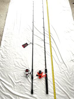 Brand new one rod preowned, medium action, fishing rod, and reel combos
