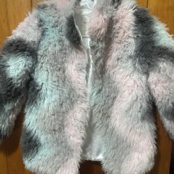 Girls 7/8 Car & Jack Faux Fur Jacket! 