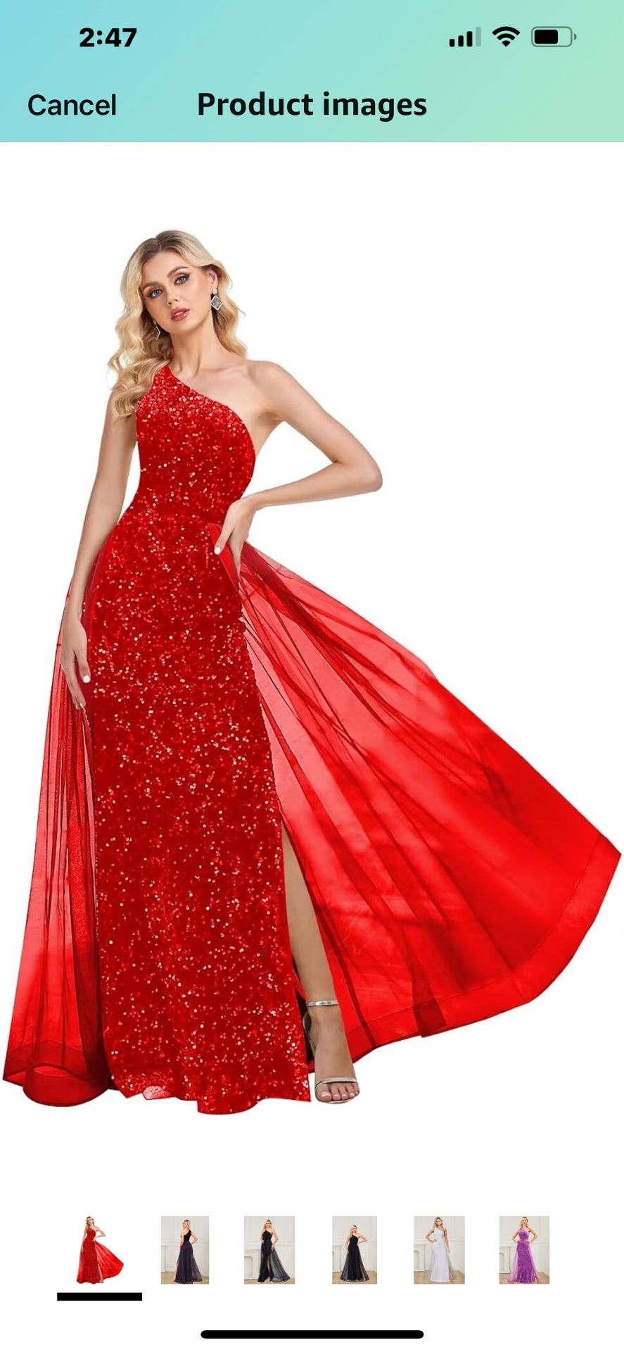 One Shoulder Sequin Prom Dresses Long for Women 2025 Mermaid Ball Gown Tulle Formal Evening Gowns