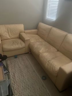 Leather Couch and Chair