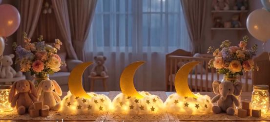 9 set party center pieces moon