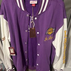 Purple and White Lakers Jacket