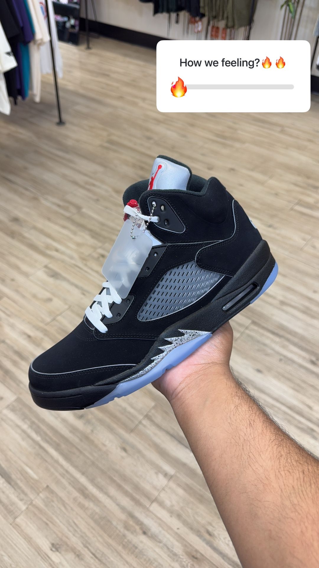 Jordan 5  Black Metallic Reimagined Size 12 Brand New
