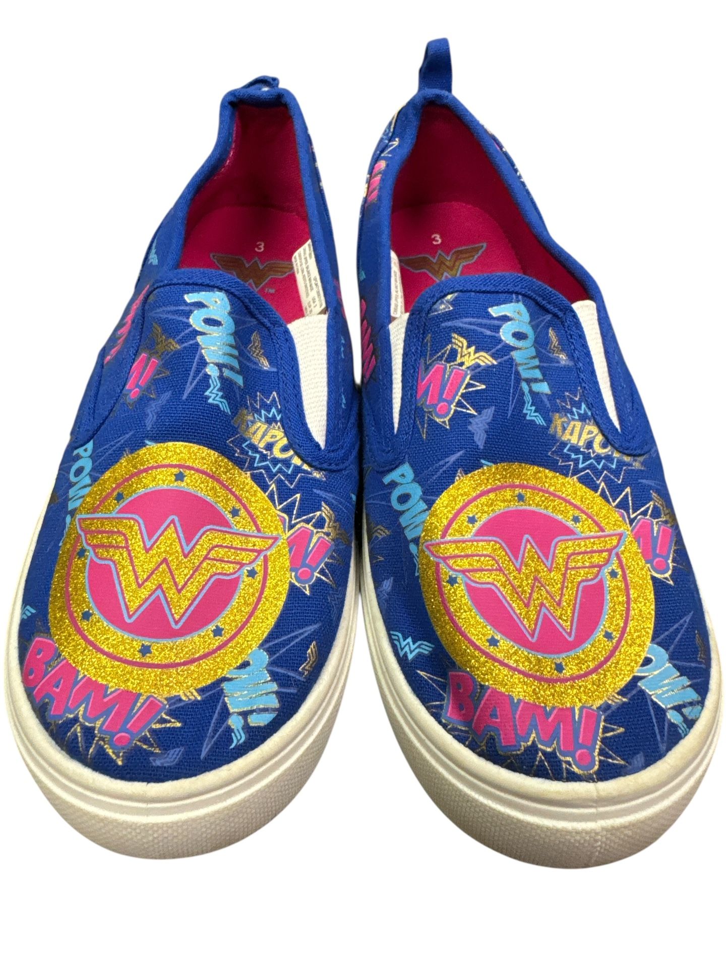 Wonder Woman Shoes Canvas Casual Tennis Slip On Sneaker 3 Girls