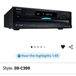 Onkyo DXC390 6 Disc CD Changer,Black