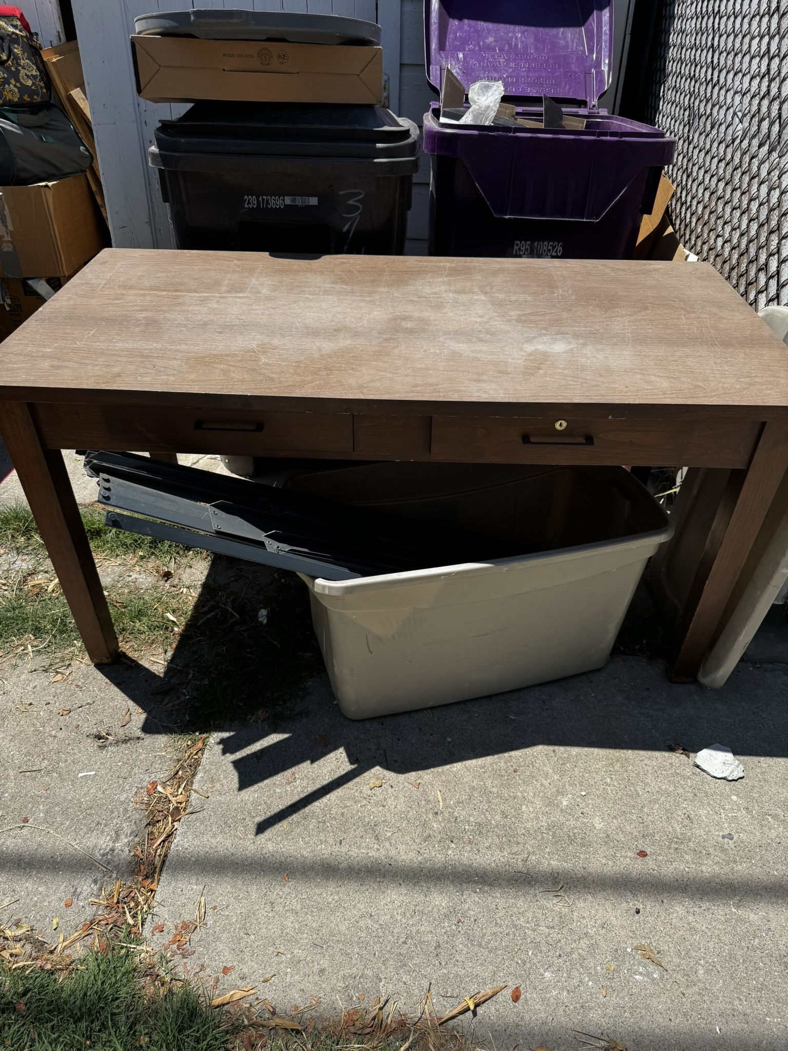 Free.  Large Desk W Drawers 
