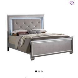 Silver Headboard With Light 