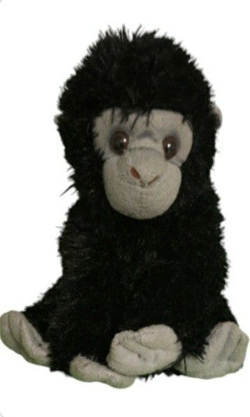 plush stuffed animal baby gorilla wild republic 12" black fur