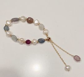 Natural Fluorite Irregular Pearl Bracelet 
