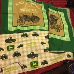 4 Pc Of Fabric To Make A Pillow John Deere 