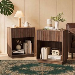 Modern fluted night stands-pair