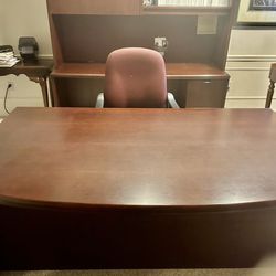 Office Furniture, Cherry Oak  Desk W/ Matching File Cabinet 
