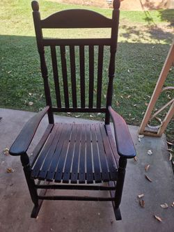 Black Wood Slat Rocking Chair