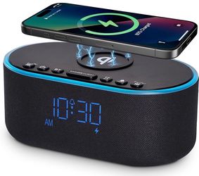 Odokee Wireless Charging Alarm Clock Radio: Certified Fast Wireless Charger