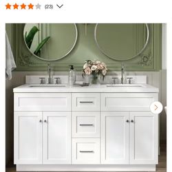 ARIEL Hamlet 60.25 in. W x 22 in. D x 36 in. H Double Sink Freestanding Bath Vanity 