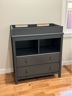 Grey Kids Dresser w/ Changing Pad Top