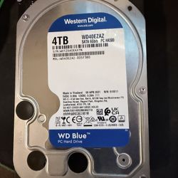 Western Digital WD Blue 4TB SATA 3 6Gb/s 3.5” HDD — Tested Working 