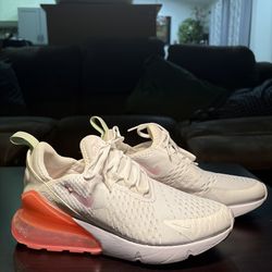 Nike Air Max 270 – Cream/Pink – Good Condition – Size [6.5 Y/8 in Woman]