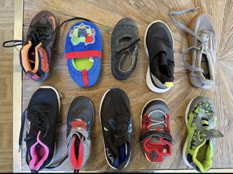 Children’s shoes needing mates, all washed.