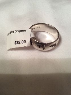 925 Silver dolphin ring designer Peter Stone