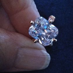 Size 6 * 14kt Yellow Gold On 925 Sterling Fancy Design Setting w/CZs