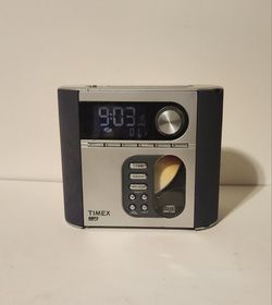 Timex T617S CD Dual Alarm Clock Radio Nature Sounds Snooze MP3 Compatible Used