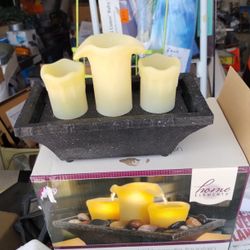 3 PIECE FLAMELESS LED CANDLE FOUNTAIN 