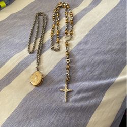 Cross Pendant And Locket Necklaces 
