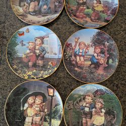 Six Hummel plates Danbury Mint limited edition