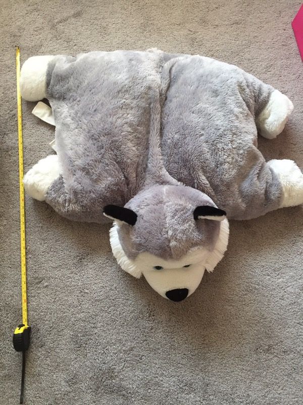Large plush pillow husky toy