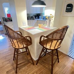 Pair of Wooden Bar Stools