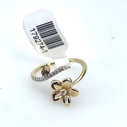 10KT Yellow Gold Diamond Flower Ring 2.00g Size 7 179274