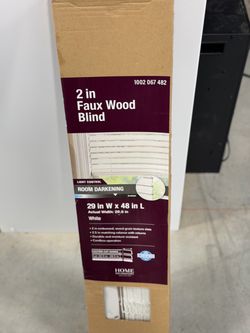 Home Decorators 2in Faux Wood Blind White 29x48