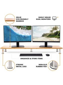 Dual Computer Monitor Stand - Natural (12E)