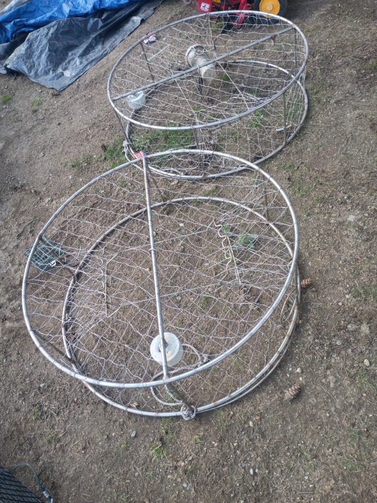 2 Stainless Steel Crab Pots 36"/11"