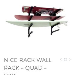 Nice Rack Brand Wall Mount Four Surfboard Rack