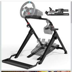 ARES WING Foldable Sim Racing Wheel Stand with Chair Fixing Slot, Formula and GT Racing Simulator Cockpit Compatible with Fanatec, Thrustmaster, Logit